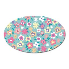 Floral Pattern Oval Magnet by ExtraAwesomeSauce