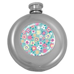 Floral Pattern Round Hip Flask (5 Oz) by ExtraGoodSauce