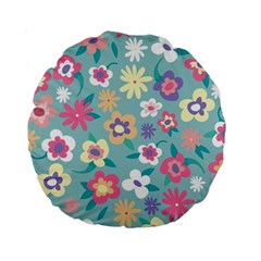 Floral Pattern Standard 15  Premium Round Cushions by ExtraAwesomeSauce