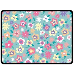 Floral Pattern Double Sided Fleece Blanket (large)  by ExtraGoodSauce