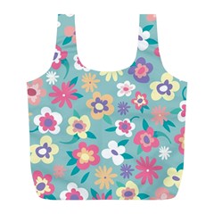 Floral Pattern Full Print Recycle Bag (l) by ExtraGoodSauce