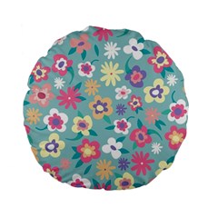 Floral Pattern Standard 15  Premium Flano Round Cushions by ExtraAwesomeSauce