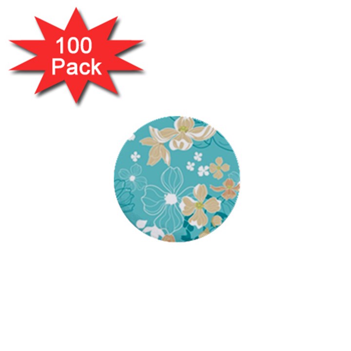 Floral Pattern 1  Mini Buttons (100 pack) 