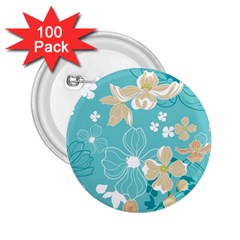 Floral Pattern 2 25  Buttons (100 Pack)  by ExtraAwesomeSauce