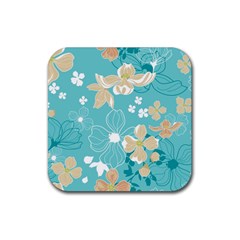 Floral Pattern Rubber Coaster (square)  by ExtraAwesomeSauce