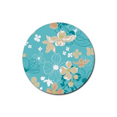 Floral Pattern Rubber Coaster (round)  by ExtraAwesomeSauce