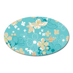 Floral Pattern Oval Magnet by ExtraGoodSauce