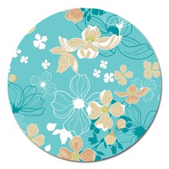 Floral Pattern Magnet 5  (round) by ExtraAwesomeSauce