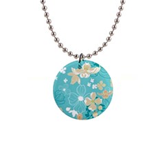 Floral Pattern 1  Button Necklace by ExtraGoodSauce