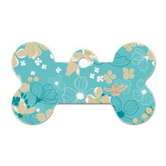 Floral Pattern Dog Tag Bone (two Sides) by ExtraGoodSauce