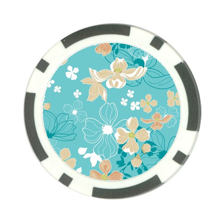 Floral Pattern Poker Chip Card Guard