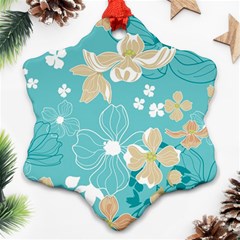 Floral Pattern Snowflake Ornament (two Sides) by ExtraGoodSauce