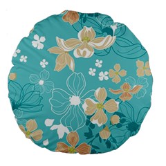 Floral Pattern Large 18  Premium Flano Round Cushions by ExtraGoodSauce