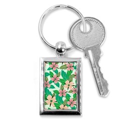 Floral Pattern Key Chain (rectangle) by ExtraGoodSauce