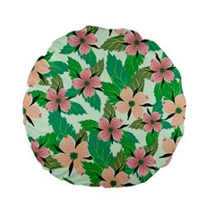 Floral Pattern Standard 15  Premium Flano Round Cushions by ExtraAwesomeSauce