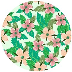 Floral Pattern Wooden Puzzle Round by ExtraGoodSauce