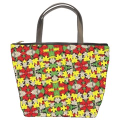 Leaves Pattern Bucket Bag by ExtraGoodSauce