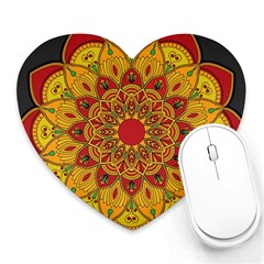 Mandela Flower Orange And Red Heart Mousepads