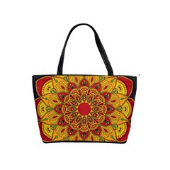 Mandela Flower Orange And Red Classic Shoulder Handbag by ExtraGoodSauce