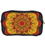 Mandela Flower Orange And Red Toiletries Bag (Two Sides) Front