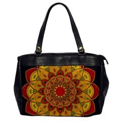 Mandela Flower Orange And Red Oversize Office Handbag by ExtraGoodSauce