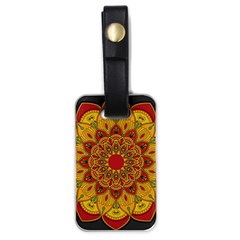 Mandela Flower Orange And Red Luggage Tag (one Side) by ExtraAwesomeSauce