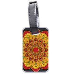 Mandela Flower Orange And Red Luggage Tag (two Sides) by ExtraAwesomeSauce