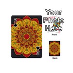 Mandela Flower Orange And Red Playing Cards 54 Designs (Mini) Front - Spade2