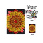 Mandela Flower Orange And Red Playing Cards 54 Designs (Mini) Front - Diamond10