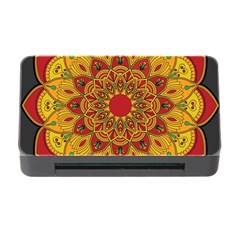 Mandela Flower Orange And Red Memory Card Reader With Cf by ExtraGoodSauce