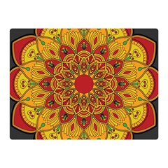 Mandela Flower Orange And Red Double Sided Flano Blanket (mini)  by ExtraAwesomeSauce