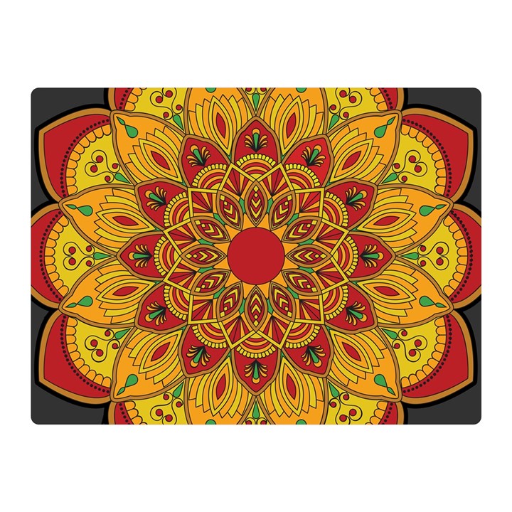 Mandela Flower Orange And Red Double Sided Flano Blanket (Mini) 