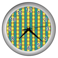 Native American Pattern Wall Clock (silver) by ExtraGoodSauce