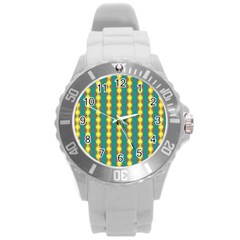 Native American Pattern Round Plastic Sport Watch (l) by ExtraAwesomeSauce