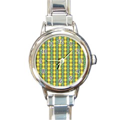 Native American Pattern Round Italian Charm Watch by ExtraGoodSauce