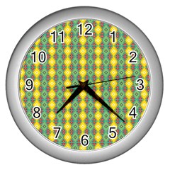 Native American Pattern Wall Clock (silver) by ExtraGoodSauce