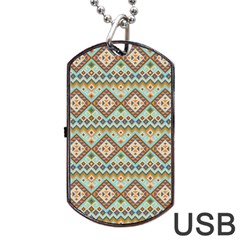 Native American Pattern Dog Tag Usb Flash (two Sides) by ExtraGoodSauce