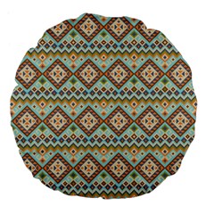 Native American Pattern Large 18  Premium Flano Round Cushions by ExtraGoodSauce