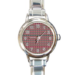 Native American Pattern Round Italian Charm Watch