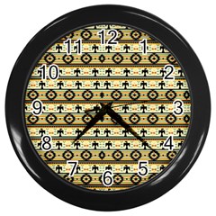 Native American Pattern Wall Clock (Black)