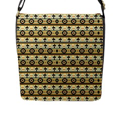 Native American Pattern Flap Closure Messenger Bag (L)