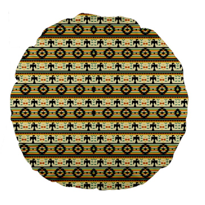 Native American Pattern Large 18  Premium Flano Round Cushions