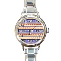 Native American Pattern Round Italian Charm Watch by ExtraGoodSauce