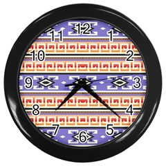 Native American Pattern Wall Clock (black) by ExtraGoodSauce