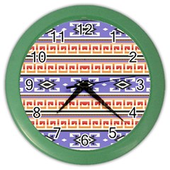 Native American Pattern Color Wall Clock by ExtraGoodSauce