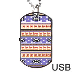 Native American Pattern Dog Tag Usb Flash (two Sides) by ExtraGoodSauce