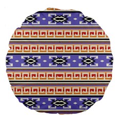 Native American Pattern Large 18  Premium Flano Round Cushions by ExtraGoodSauce