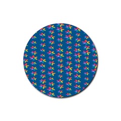 Rainbowcolor Rubber Coaster (round)  by Sparkle