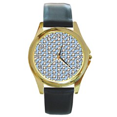 Cats Catty Round Gold Metal Watch