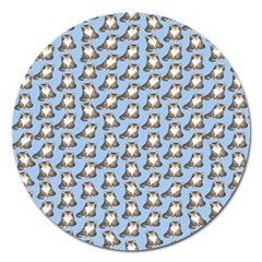 Cats Catty Magnet 5  (round) by Sparkle